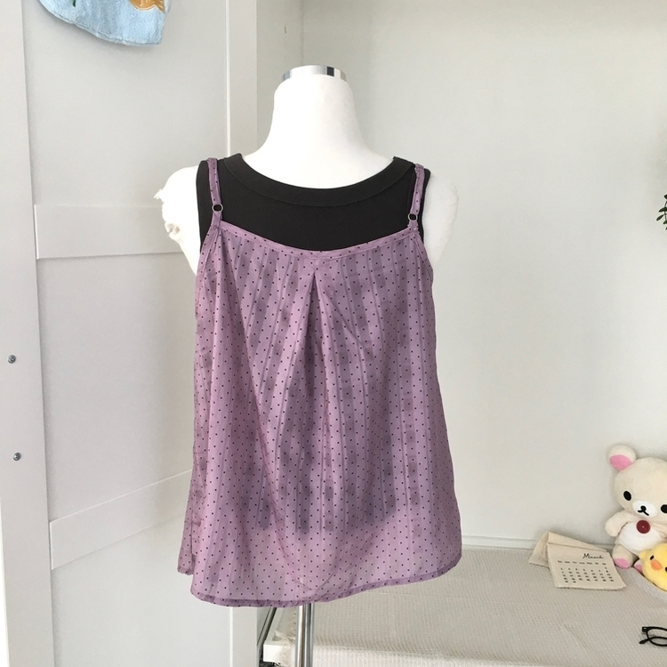 【SET】ドットリボンキャミソール＋レイヤードキャミ