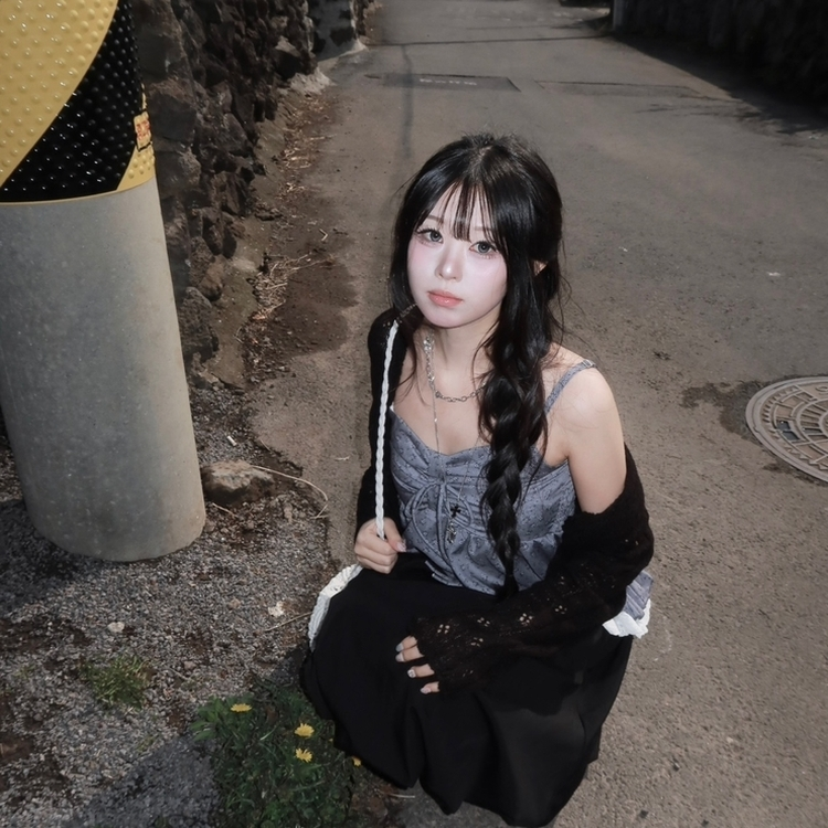 レース花柄キャミソールバルーンブラウス GREY