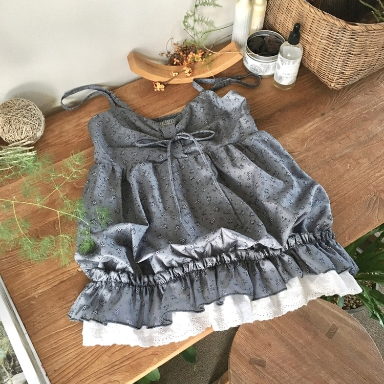 レース花柄キャミソールバルーンブラウス