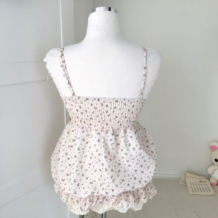 レース花柄キャミソールバルーンブラウス