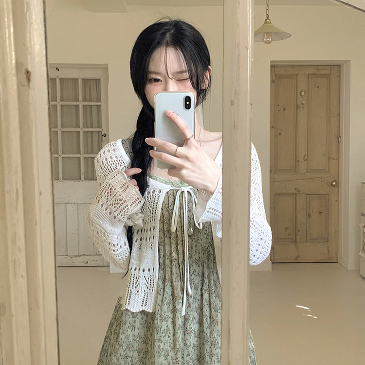 ビンテージフラワーレースワンピース GREEN