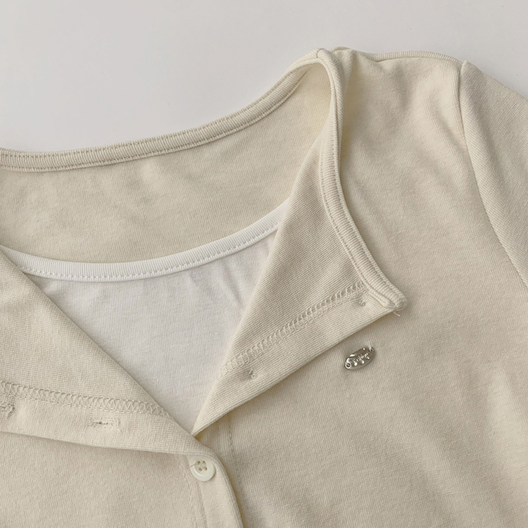 유니 레이어드 나시 가디건 허리 셔링 반팔 가디건 와펜 봄 아우터 팬던트 반팔티 여름 상의 5color