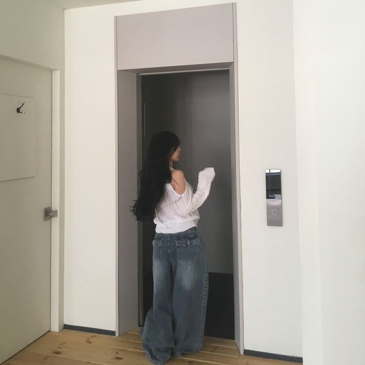 ケーブル編みオフショルダー長袖ニット(5color) IVORY