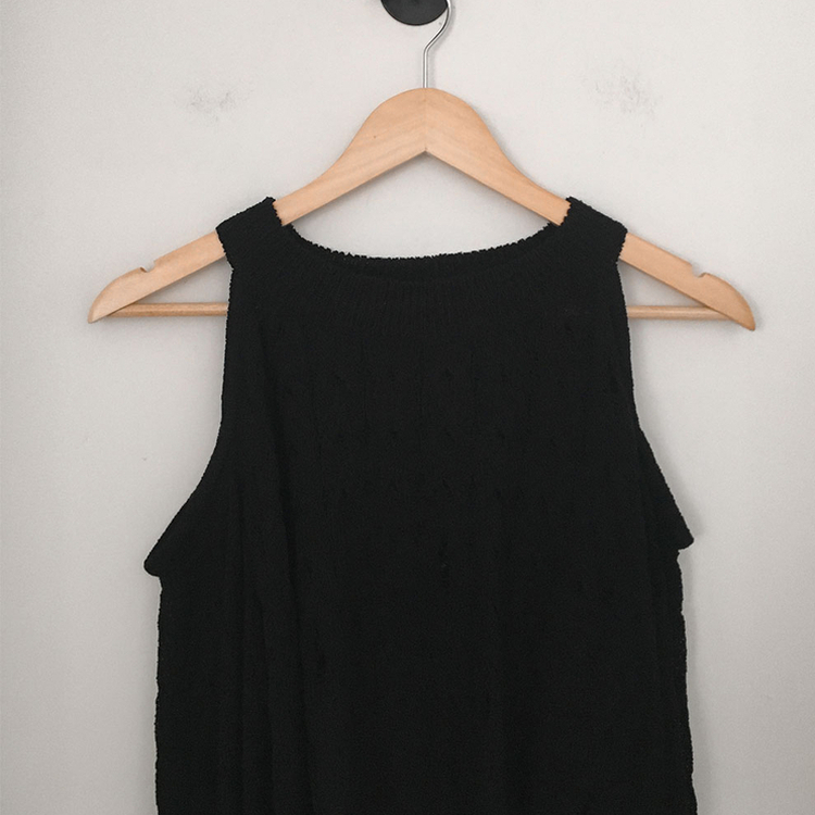 ケーブル編みオフショルダー長袖ニット(5color)