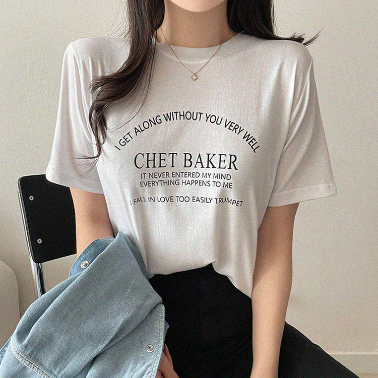 レタリングさらさら半袖Tシャツ WHITE