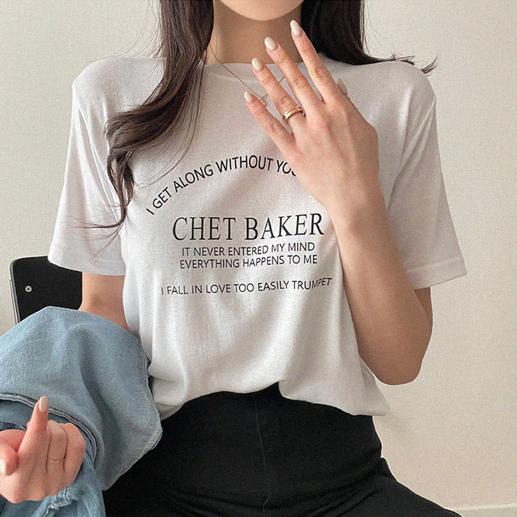 レタリングさらさら半袖Tシャツ WHITE