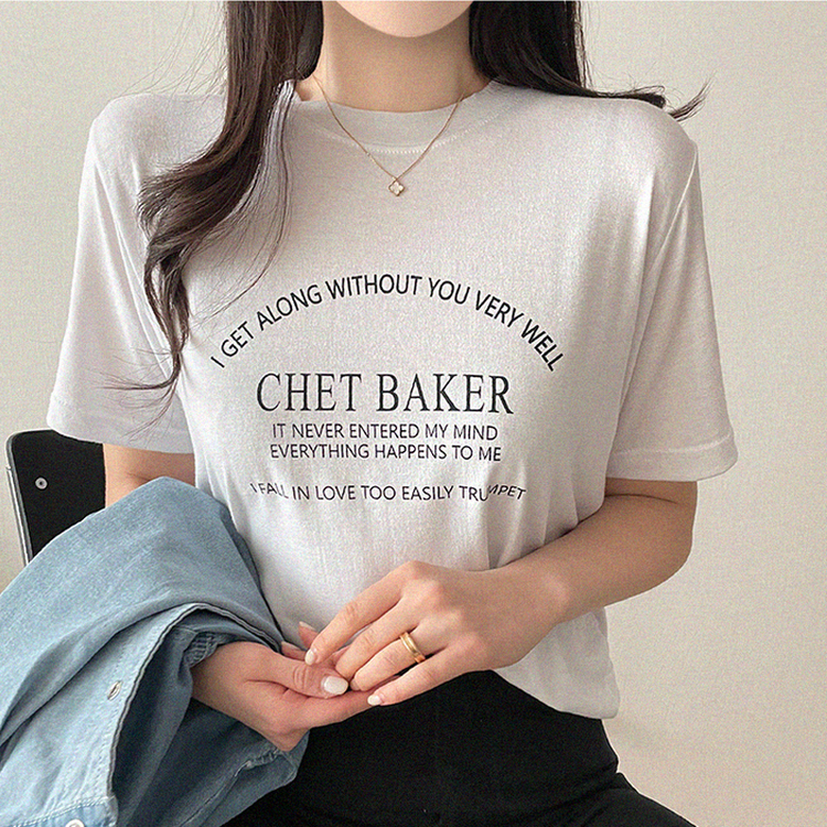 レタリングさらさら半袖Tシャツ WHITE