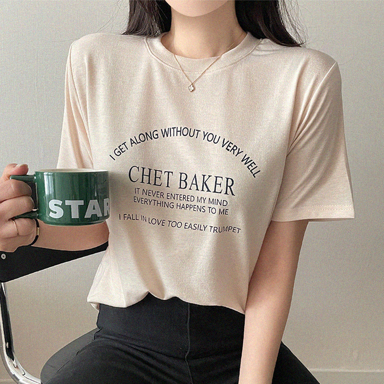 レタリングさらさら半袖Tシャツ CREAM