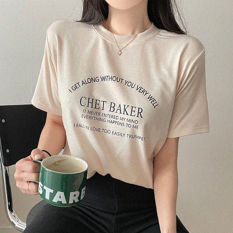 レタリングさらさら半袖Tシャツ CREAM
