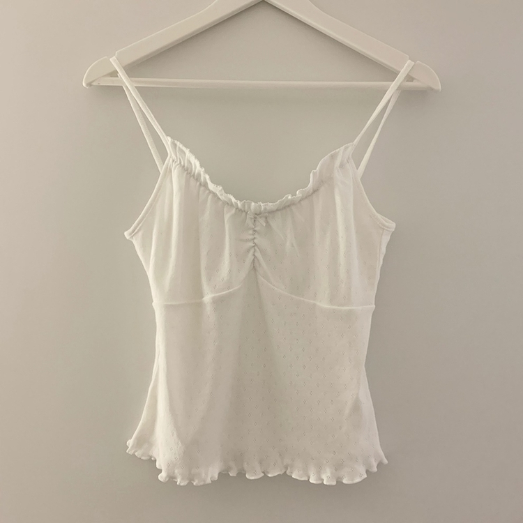 フリルレースシャーリングキャミソール