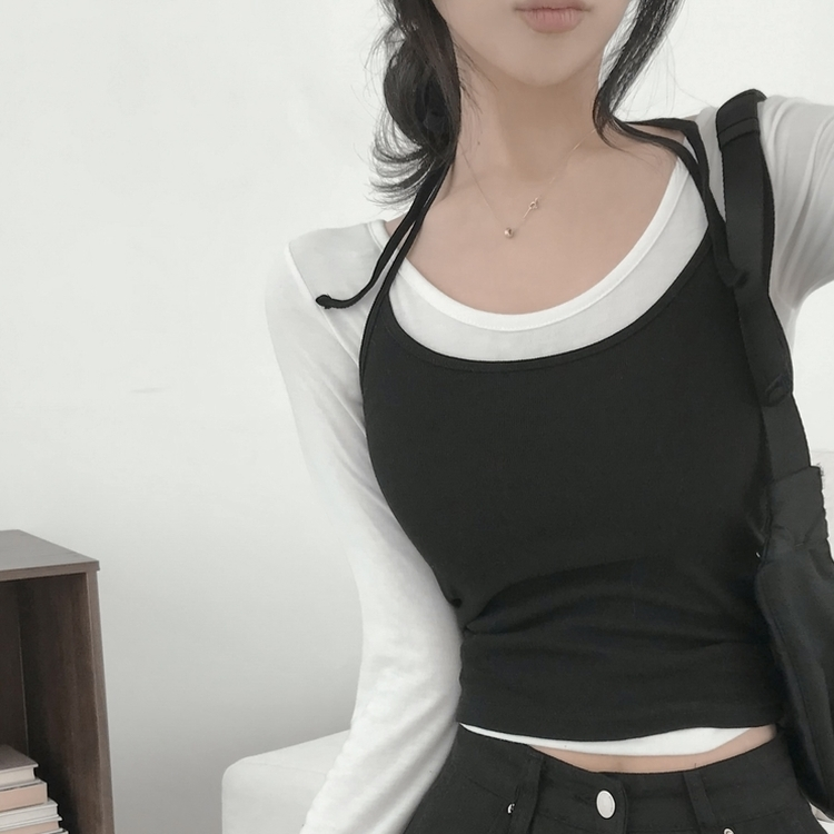 ホルターネックキャミソール BLACK