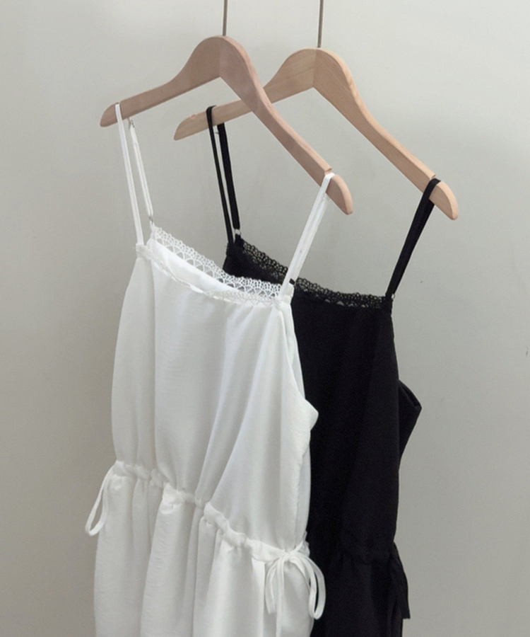 レースストラップキャミソールミニワンピース