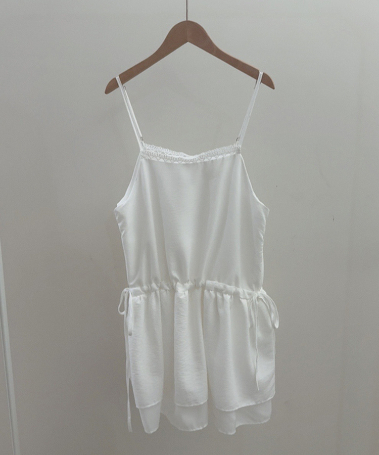 レースストラップキャミソールミニワンピース