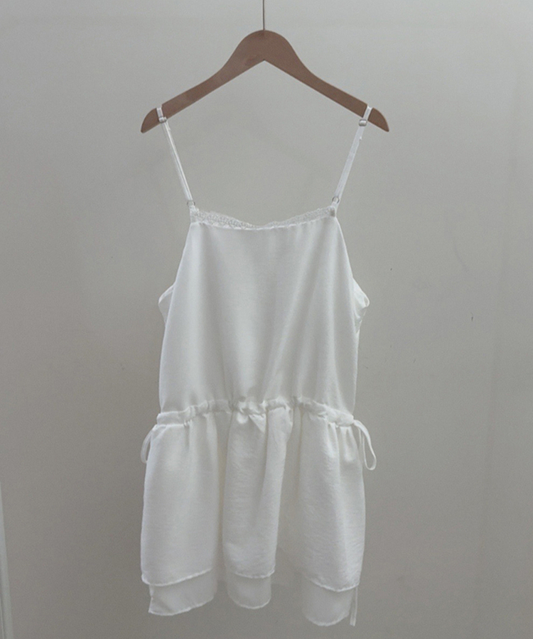 レースストラップキャミソールミニワンピース