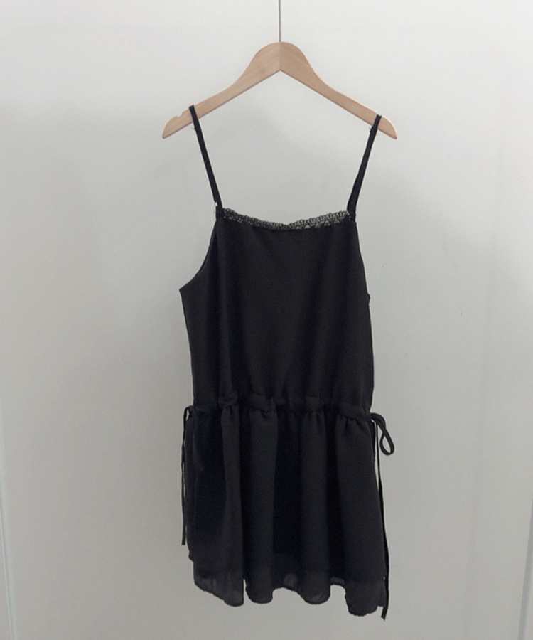 レースストラップキャミソールミニワンピース