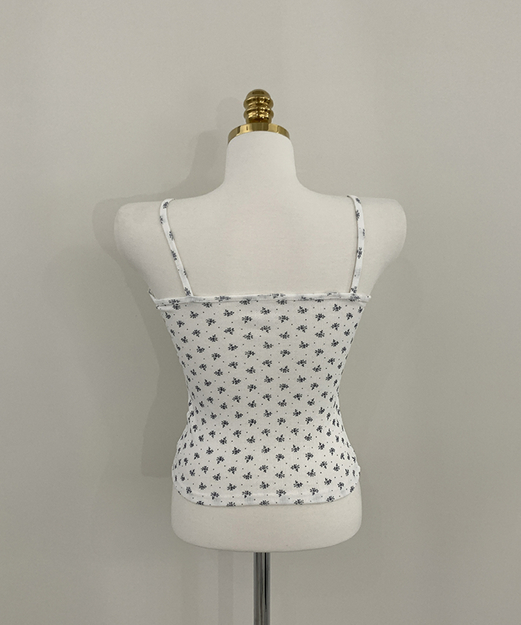 【SET】レースフラワーリボンキャミソール＋カーディガン(5color)