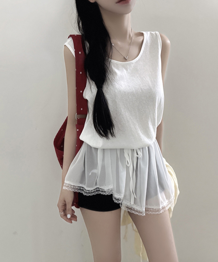 レイヤードシアリングワンピース WHITE