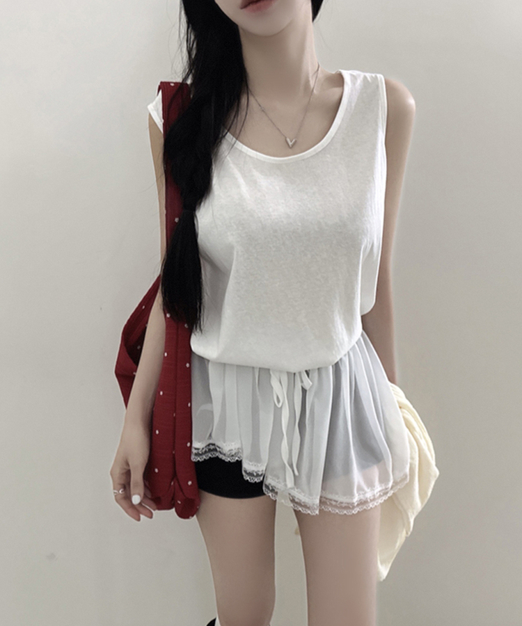 レイヤードシアリングワンピース WHITE