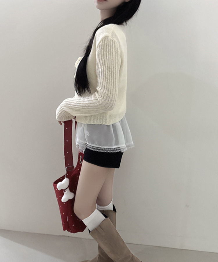 レイヤードシアリングワンピース WHITE