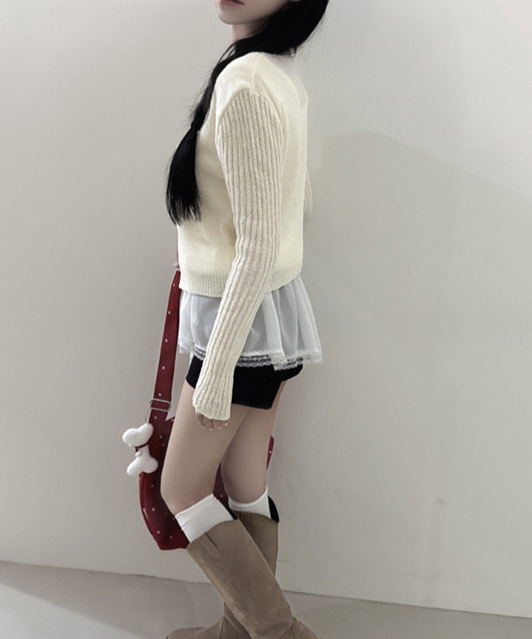 レイヤードシアリングワンピース WHITE