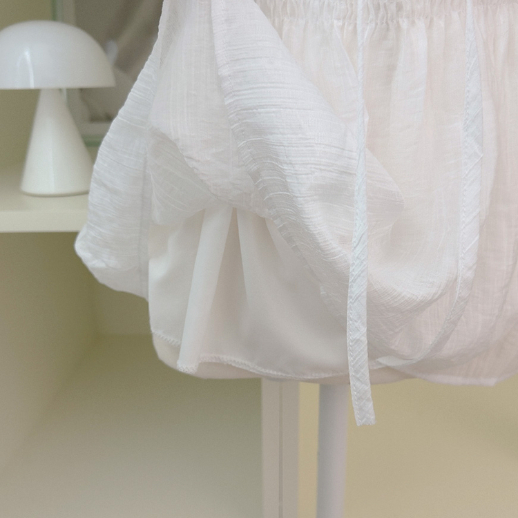 シフォンリボンフレアストラップキャミソール