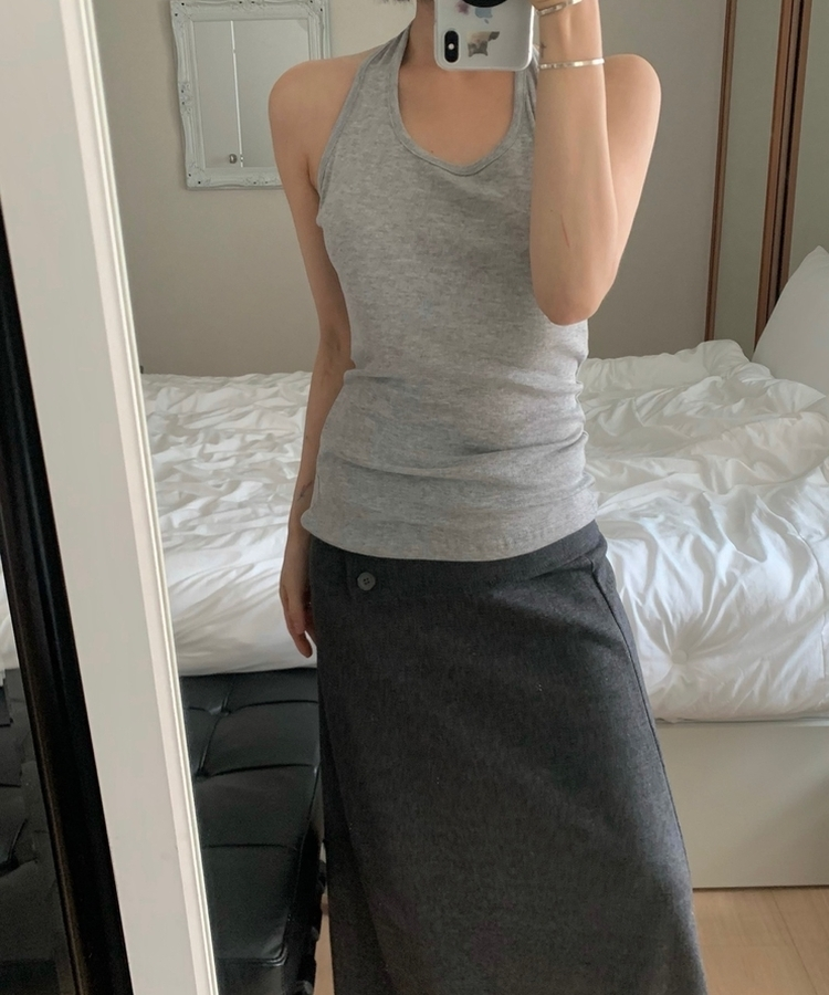 ホルターネックロングキャミソール(7color) MELANGE