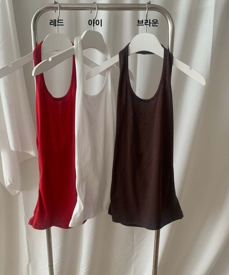 ホルターネックロングキャミソール(7color)