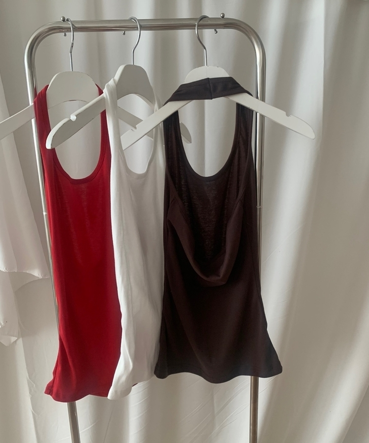 ホルターネックロングキャミソール(7color)