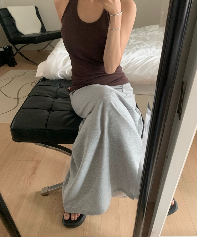 ボタンカットロングスカート MELANGE