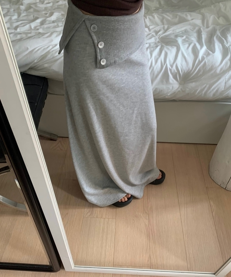 ボタンカットロングスカート MELANGE