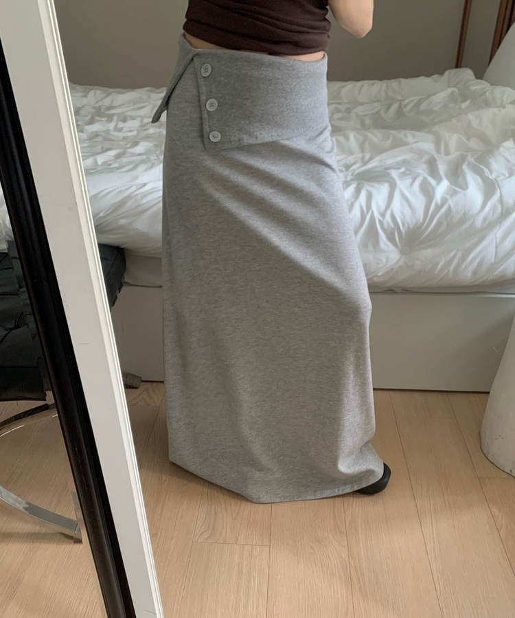 ボタンカットロングスカート MELANGE