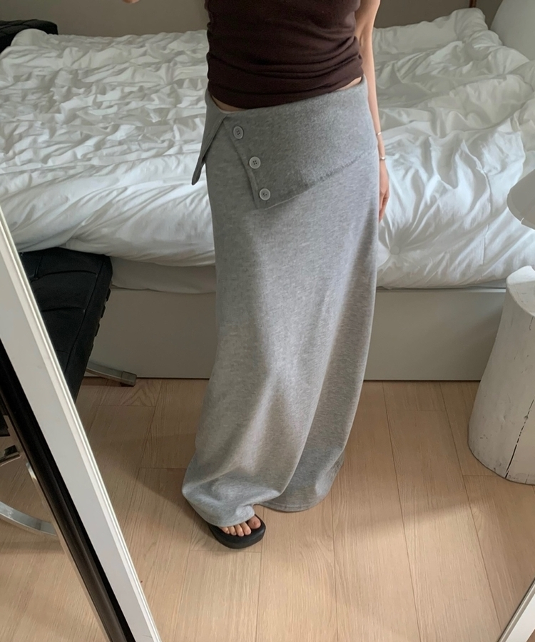 ボタンカットロングスカート MELANGE