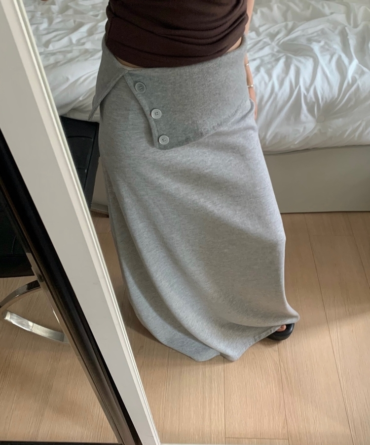 ボタンカットロングスカート MELANGE