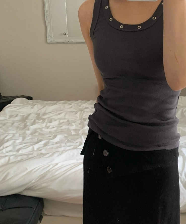 アイレットキャミソール(7color) CHARCOAL