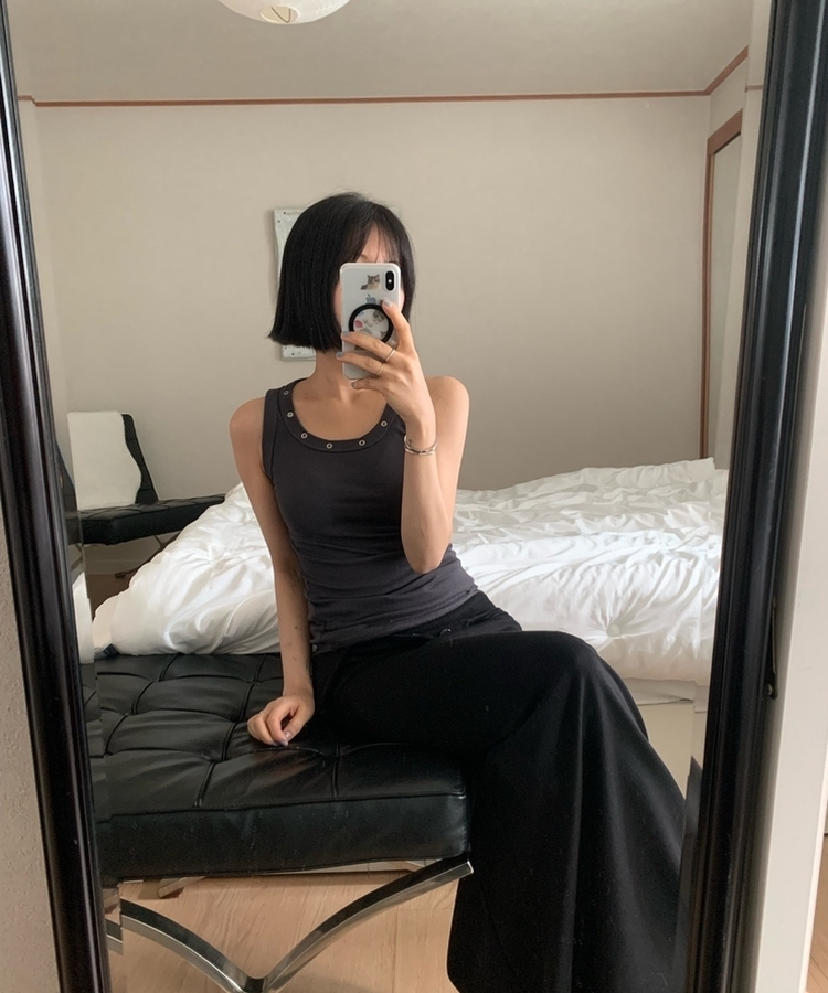 アイレットキャミソール(7color) CHARCOAL