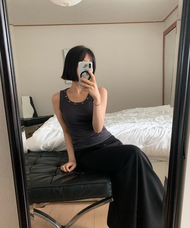 アイレットキャミソール(7color) CHARCOAL