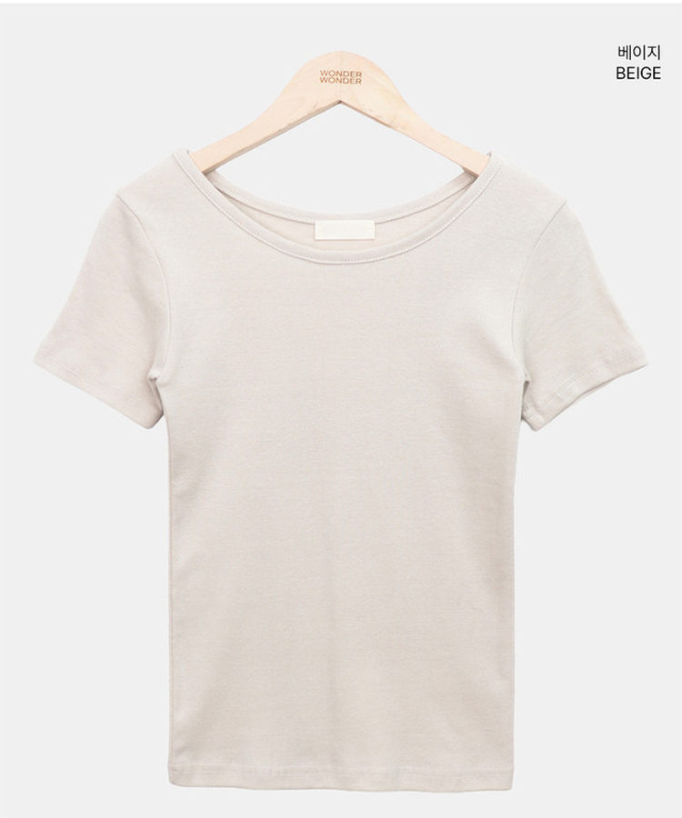 Uネックスリムラウンド半袖Tシャツ(11color)