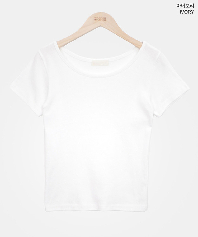 Uネックスリムラウンド半袖Tシャツ(11color)