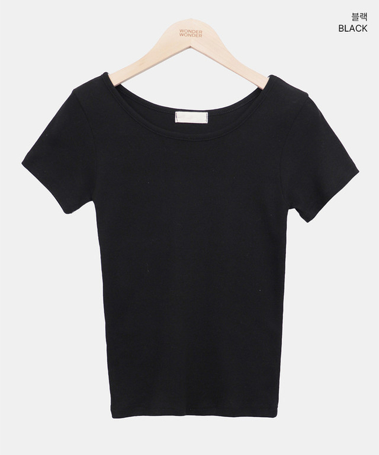 Uネックスリムラウンド半袖Tシャツ(11color)