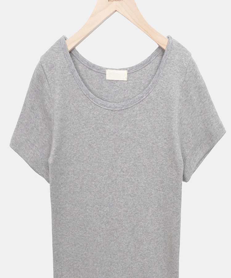 Uネックスリムラウンド半袖Tシャツ(11color)