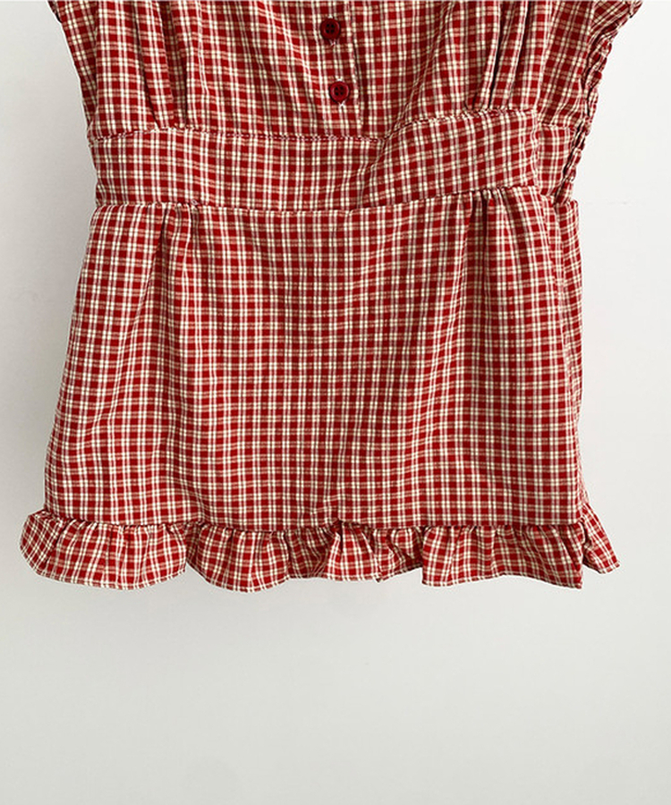 フリルチェックキャミソールブラウス