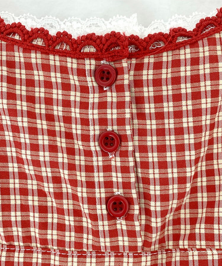 フリルチェックキャミソールブラウス