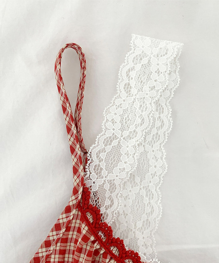 フリルチェックキャミソールブラウス