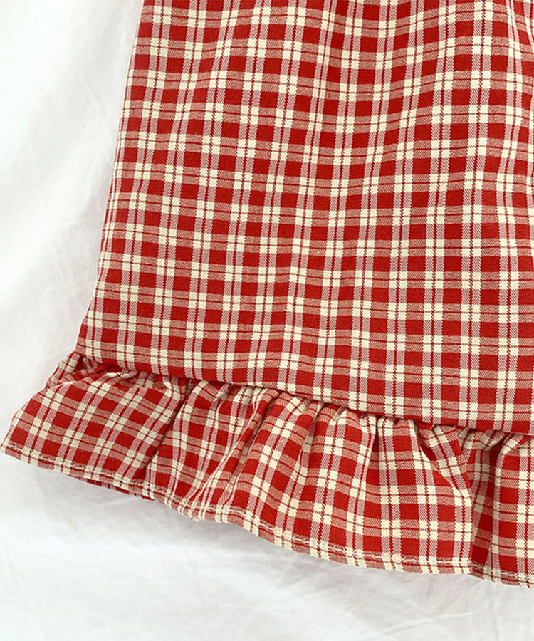 フリルチェックキャミソールブラウス