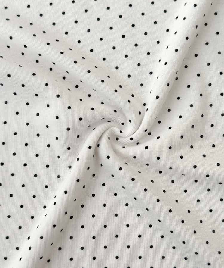 スリム7分丈ドット長袖Tシャツ