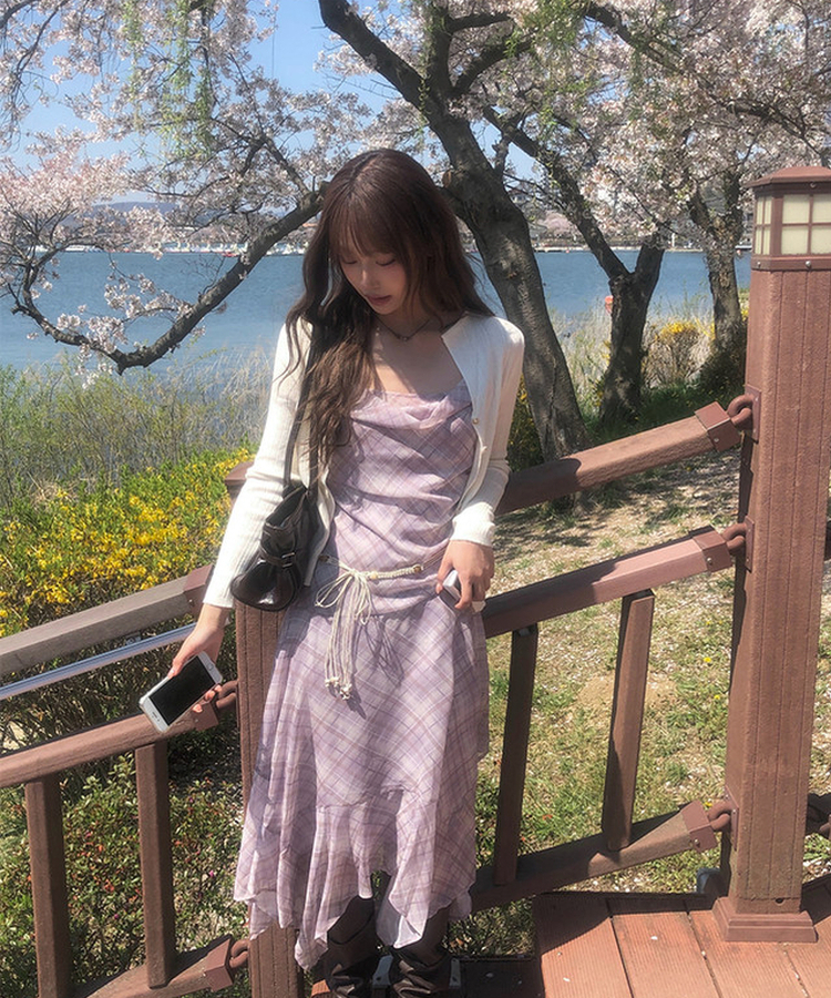 リブボタンスリムカーディガン(5color) IVORY