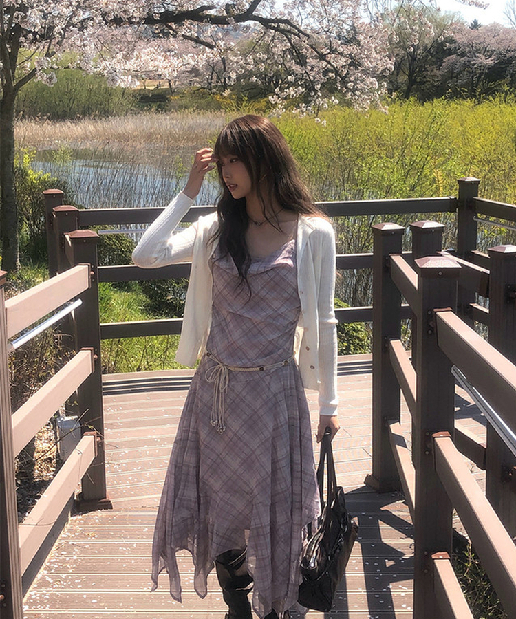 リブボタンスリムカーディガン(5color) IVORY