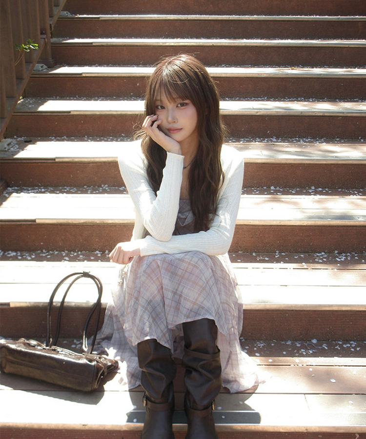 リブボタンスリムカーディガン(5color) IVORY