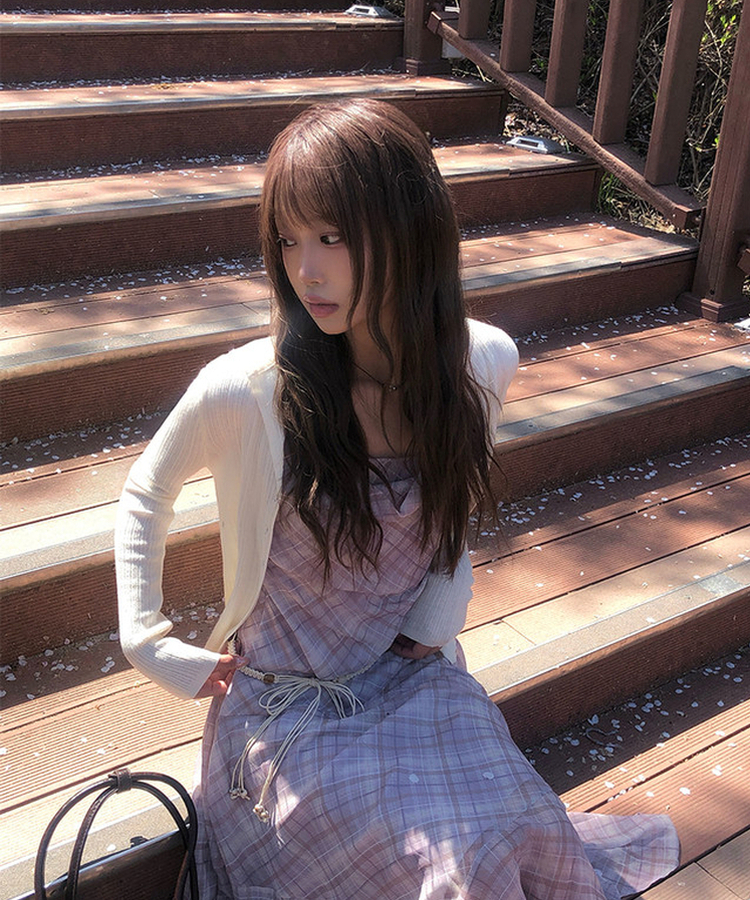 リブボタンスリムカーディガン(5color) IVORY