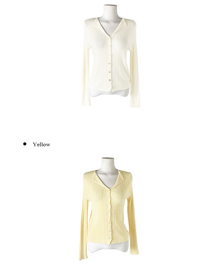 リブボタンスリムカーディガン(5color)